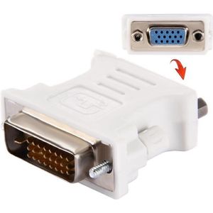 Let op type!! DVI 24+1 Pin Male to VGA 15Pin Female adapter(White)
