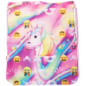 Gymtas Unicorn eenhoorn rainbow regenboog rugtas - tas - rugzak - gymtas - kinderrugzak - 35cm x 28cm - Roze -eenhoorn ruzgzak -unicorn trekkoord rugtas -unicorn gymtas