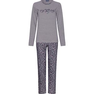 Pastunette - Duurzame katoenen pyjama hartjes - Grijs - Maat - 44