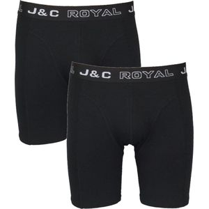 J&C Underwear heren boxershorts | lange pijp | MAAT XXL | 2-pack | zwart