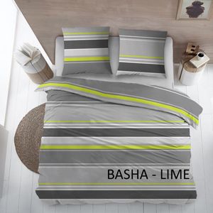 Flanel Laken - 2 Persoons - 240 x 300 - Met Kussenslopen - Basha Lime