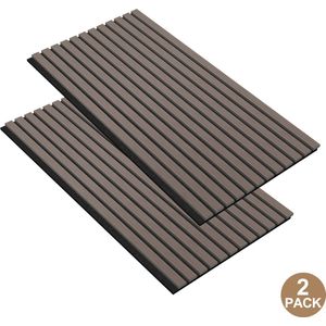 NAIZY 2 stuks akoestische panelen 120x60 cm wandpanelen houten panelen wand geluidsisolatie met houtlook fineer Akoestisch Paneel wandpanelen geluidsisolatie panelen lamel wand, Bruin