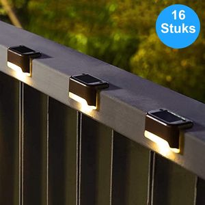 LED Wandlampjes op Zonne Energie - 16 Stuks - Solar Tuinverlichting - Tuinverlichting op Zonne Energie - Tuinverlichting - Tuinverlichting op Zonneenergie - Buitenlamp - Buitenverlichting Wandlamp