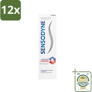 Sensodyne - Tandpasta - Gevoeligheid & Tandvlees - Tandvleesverzorging - 75 ml - Voordeelverpakking - 12 stuks - Tandpasta - Gevoelige tanden