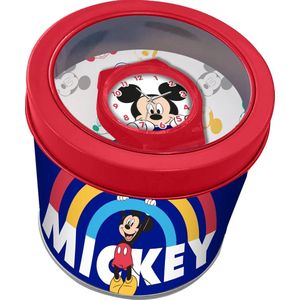 Disney Horloge In Blik Mickey Mouse Junior 23 Cm Rood