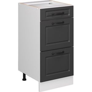 Vicco R-Line Keuken Keukenonderkast – 40 cm met laden, zonder werkblad Antraciet landhuis met laden, zonder werkblad