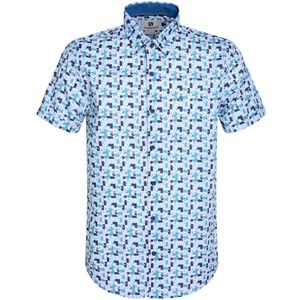 Gabbiano Overhemd Overhemd 335530 4001 Bright Blue Mannen Maat - S