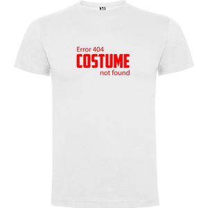 Wit T-Shirt met “Error 404“ Afbeelding Rood Maat 3XL