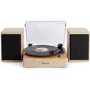 CREATE - Platenspeler met 2 externe luidsprekers, Bluetooth en RCA-uitgang - RECORD PLAYER PRO
