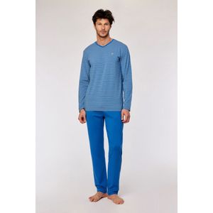 Woody pyjama heren - blauw/geel gestreept - 252-10-MVL-Z/924 - maat M