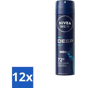 12 x NIVEA MEN - Deospray - Deep Beat - 150 ml -