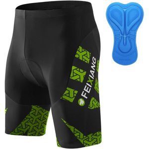 MEETYOO Fietsbroek Heren - Mtb Broek - Mountainbike - Fietskleding Short - Sportbroek Korte Fietsbroek Met Zeem 4D-Groen-XL
