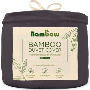 Bamboe Dekbed | 135 x 200 cm| Ultrazacht | Houtskool | Eco Dekbedhoes | Luxe Bamboe Beddengoed | Hypoallergeen Dekbedovertrek | Puur Bamboe viscose rayon Dekbedhoes | Ultra-ademende Stof | Bambaw