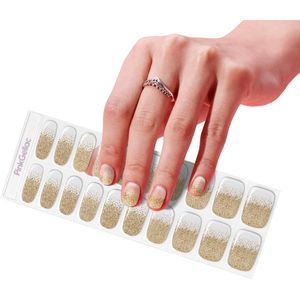 Pink Gellac UV Nagelstickers - Gellak Stickers 0039 Golden Gradient - Nail Art Gel Stickers voor Nagels - 20 stuks in 10 maten