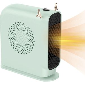 Elektrische kachel - Mini-radiator- Elektrische verwarming voor binnen - 500W - Heater - Stopcontact - Ventilatorkachel kleur Groen