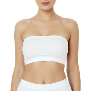 Strapless BH zonder bandjes - Maat S - Wit - Met uitneembare bh vulling - Bandeau BH - BH zonder beugel -Extra comfortabele Sport BH - Zwangerschaps bh - Beugelloze bh - met push up - Magic bra - met pads