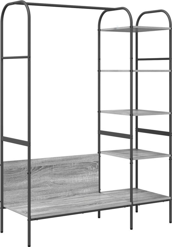 vidaXL - Kledingrek - Grijs - 120 x 44 x 160 cm - Bewerkt Hout