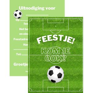 METIWA - Uitnodiging Kinderfeestje Voetbal - 10 stuks - Uitnodigingskaarten Voetbal - Uitnodiging Verjaardag - Uitnodiging Kinderfeest - Uitnodiging Feest