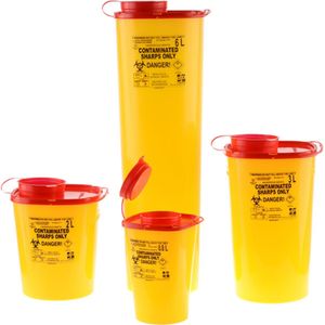Romed - Naaldencontainer - Geel - 3L - Tattoo Vuilnis Container - Gevaar Biohazard Container