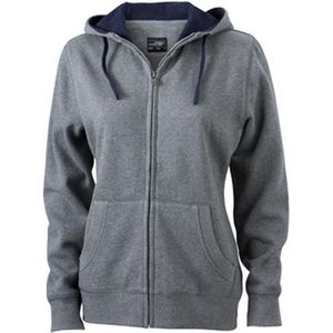 James and Nicholson Vrouwen/dames Lifestyle Zip-Hoodie (Grijs Melange/Zwaar)