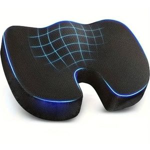Zitkussen Orthopedisch - Zitkussen Bureaustoel - Zitkussen Auto - Orthopedisch Ergonomisch Traagschuim Stoelkussen - Wigkussen - Stuitkussen - Voor Auto En Bureaustoel - Thuiswerken - Pijnverlichting