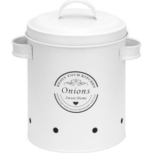 Uienpot - Wit - Uien Bewaarpot - Voorraadpot Uienmand