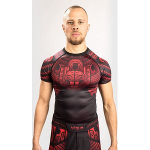 Venum Nakahi Rashguard Korte Mouwen Zwart Rood maat XXL