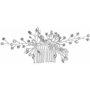 Haarkam voor Bruid met Parels en Bloemen - Haaraccessoire - 1 stuk