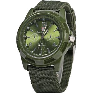 Fako® - Horloge - Army - Groen