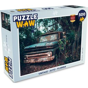 Puzzel Vintage - Auto - Florida - Legpuzzel - Puzzel 500 stukjes