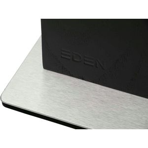 Eden Magnetic Knife Block EQB102 Magnetisch Messenblok, Zwart Essenhout, Stalen Basis, 23 x 25 cm