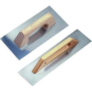 Bahco Roestvrij Staal Stucloper Met Blad En Lange Populierenhouten Steel 300 Mmx140 Mm Zilver