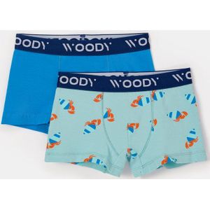 Woody Jongens set blauw + kreeften - maat 140/10J