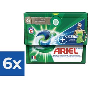 Ariel All-in-1 Pods+ Wasmiddelcapsules Actieve Geurbestrijding 12 stuks - Voordeelverpakking 6 stuks
