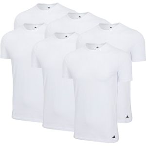 Set van 6 adidas T-shirts met ronde hals, herenondershirt, ronde hals, katoen, duurzaam