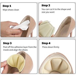 Antislip hielgrepen voor damesschoenen - 2 paar hielkussen pads tegen blaren - zachte voetpads - slijtvast - blisterpreventie - 4 stuks - snijbaar - dames - comfortabele schoenen.