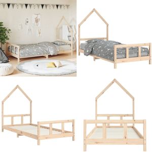 vidaXL Kinderbedframe 90x190 cm massief grenenhout - Kinderbedframe - Kinderbedframes - Kinderbed - Peuterbed
