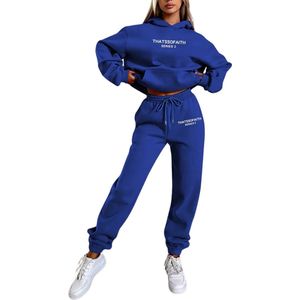Bovista Joggingpak Dames - Huispak - Trainingspak - Volwassenen - Capuchon - Jogging Pak - Joggingbroeken - Broek - Hoodie - Blauw - Maat S