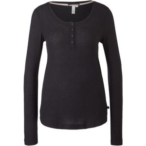 Q/S designed by - T-shirt - Maat L - Vrouwen - 9999 Grey / Bla - Viscose