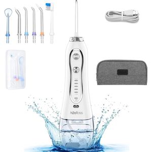 Monddouche Waterflosser - Monddouche 4 In 1 - Waterflosser Met 3 Standen - 100% Tevredenheidsgarantie - Wit - 300 ML - Incl. 4 Opzetstukken