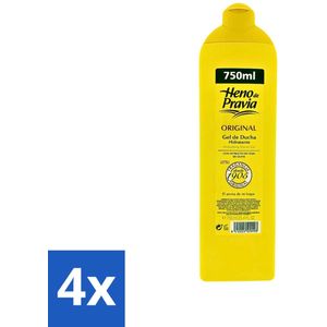 4 x Heno De Pravia - Douchegel - Original Geur - 750 ml - Douchegel - Spaanse Douchegel - Heno De Pravia - Original Geur - Verfrissende Geur