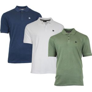 3-Pack Donnay Polo (549009) - Sportpolo - Heren - Navy/White/Army Green - maat XL