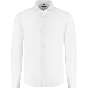 GENTS - Overhemd Blumfontain basic structuur strijkvrij - Katoen - Wit - Maat EU44/XL