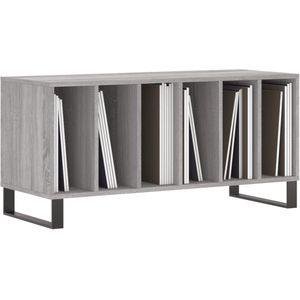 Platenspeler Meubel - LP-kast - Platenspelerkast - Draaitafelstandaard - Platenspelerstandaard - Vintage Displayplank - Grijs Sonoma Eiken