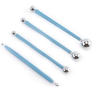 Doppelseite Metallkugel Stylus Clay Werkzeuge Kugelform Fondant Kuchen Blume Dekorieren Set - Keramik Modellierung Tools .