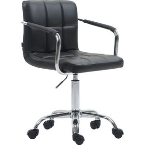 Bureaustoel Loiva designer - Zwart - Kunstleer - Voor volwassenen - Ergonomische bureaustoel - Op wieltjes - In hoogte verstelbaar