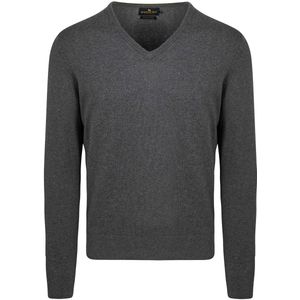 Steppin' Out Trui Cotton Cashmere V-hals Melange Grijs - Maat S - Heren - Pullovers