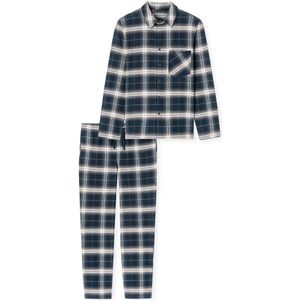 Schiesser - selected! Premium Warming - Flanellen Pyjama - Donkerblauw