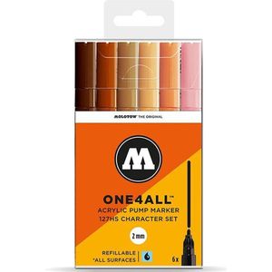 Molotow acryl stiften set - ONE4ALL 2 mm Karakter set - 6 kleuren