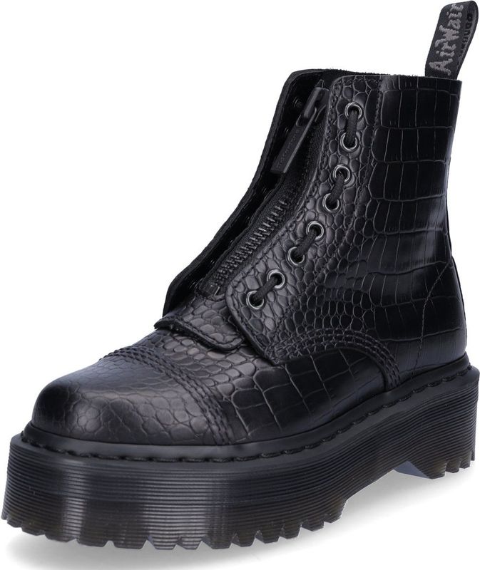 Dr. Martens Sinclair Leren Platformlaarzen Met Krokodilreliëf Schoenen in Zwart, Grootte: 36